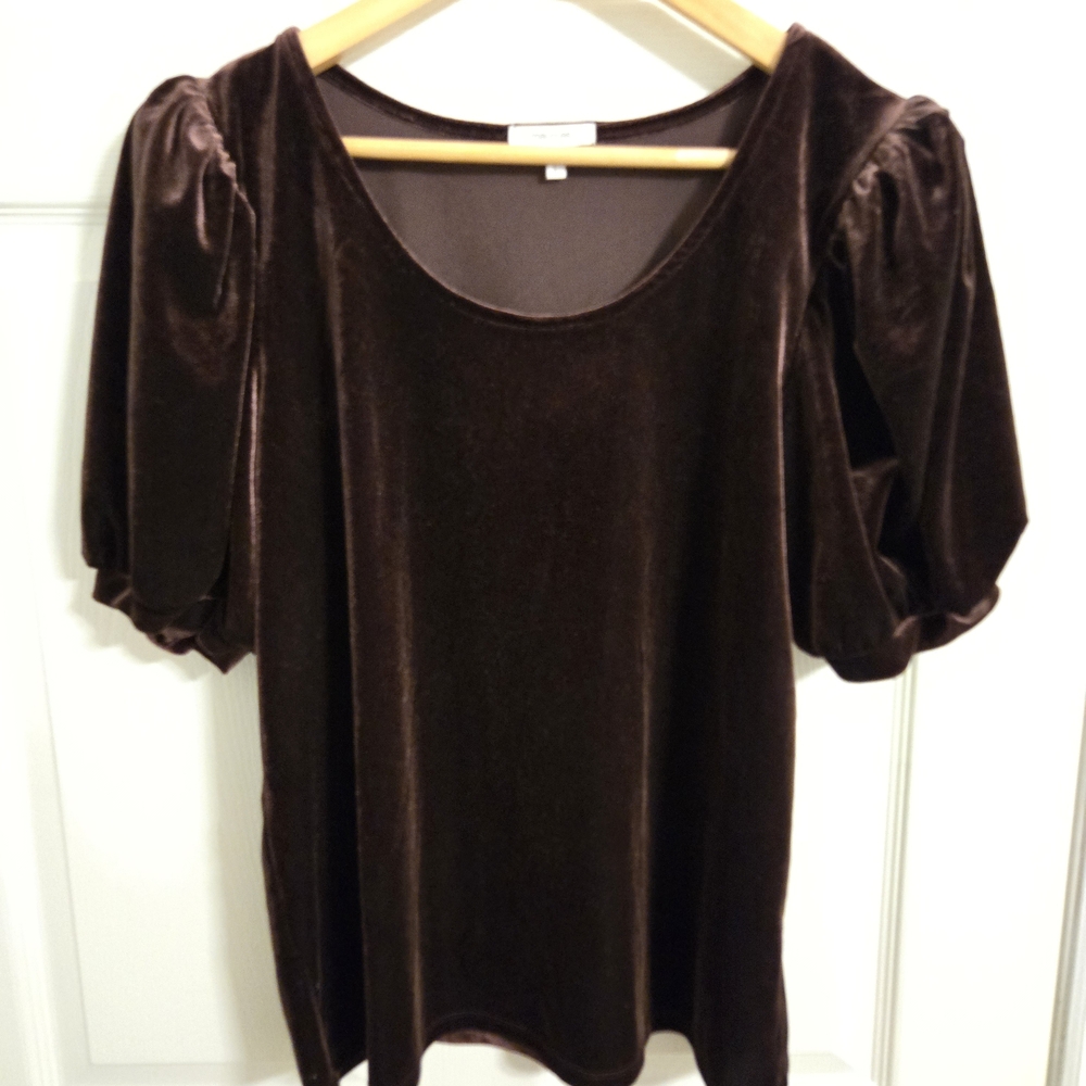 Maurices Brown Velvet Women's Top Size Large